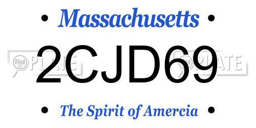 2CJD69 Massachusetts License Plate