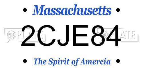 2CJE84 Massachusetts License Plate