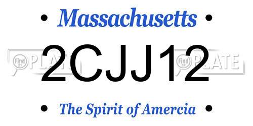 2CJJ12 Massachusetts License Plate