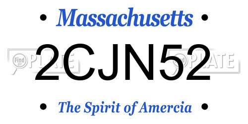 2CJN52 Massachusetts License Plate