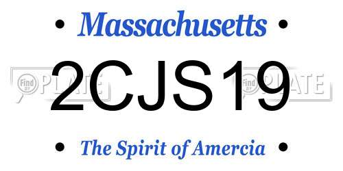2CJS19 Massachusetts License Plate