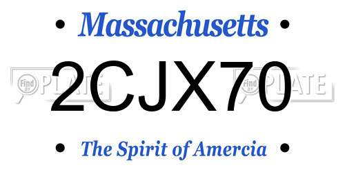 2CJX70 Massachusetts License Plate