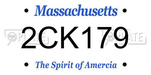 2CK179 Massachusetts License Plate