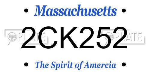 2CK252 Massachusetts License Plate