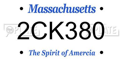 2CK380 Massachusetts License Plate