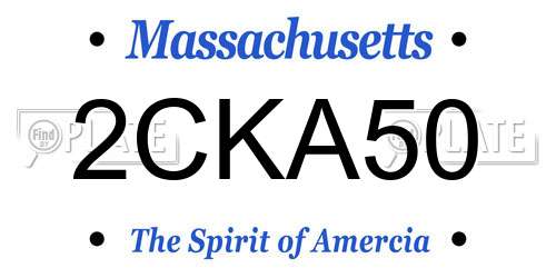 2CKA50 Massachusetts License Plate