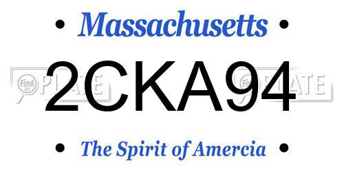2CKA94 Massachusetts License Plate