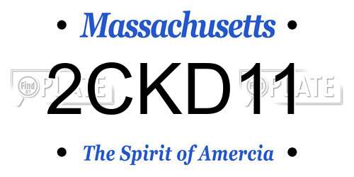 2CKD11 Massachusetts License Plate