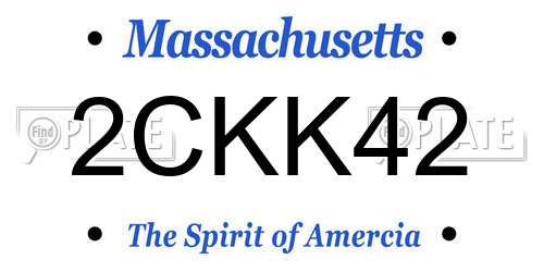 2CKK42 Massachusetts License Plate