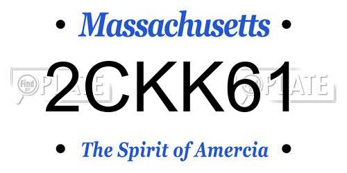 2CKK61 Massachusetts License Plate