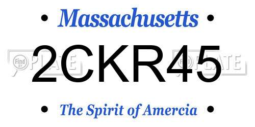 2CKR45 Massachusetts License Plate