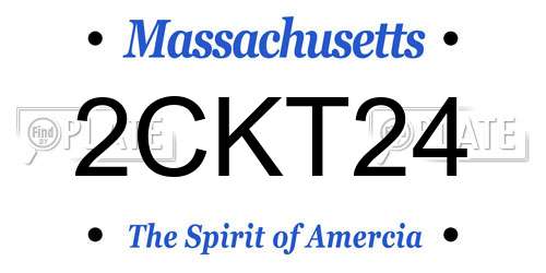 2CKT24 Massachusetts License Plate