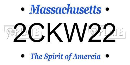 2CKW22 Massachusetts License Plate