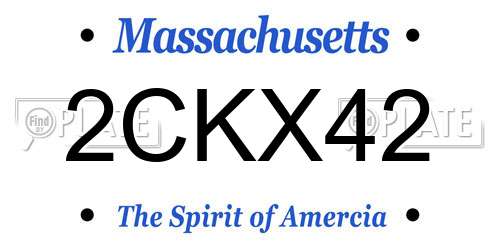 2CKX42 Massachusetts License Plate
