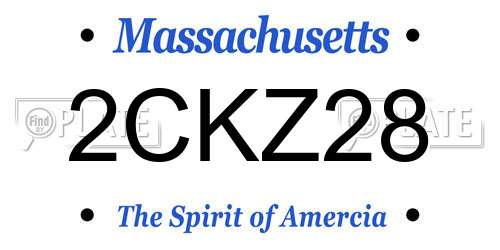 2CKZ28 Massachusetts License Plate
