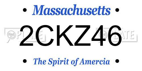2CKZ46 Massachusetts License Plate