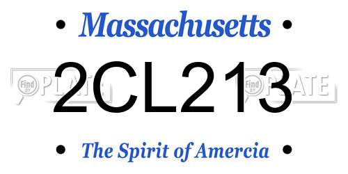 2CL213 Massachusetts License Plate