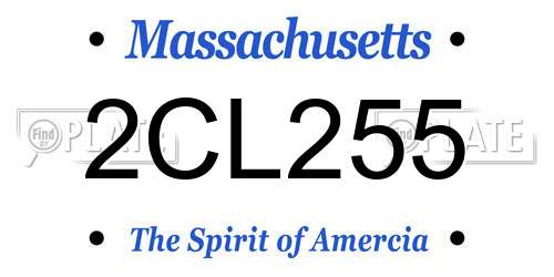 2CL255 Massachusetts License Plate