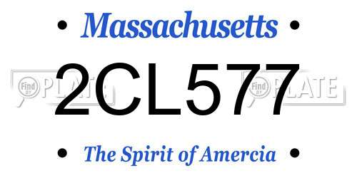 2CL577 Massachusetts License Plate