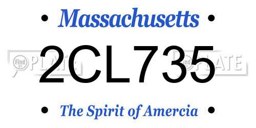 2CL735 Massachusetts License Plate