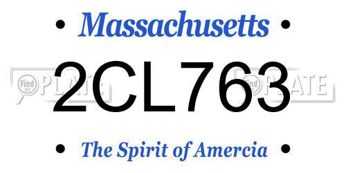 2CL763 Massachusetts License Plate