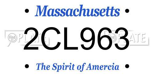 2CL963 Massachusetts License Plate