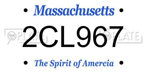 2CL967 Massachusetts License Plate