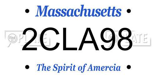 2CLA98 Massachusetts License Plate