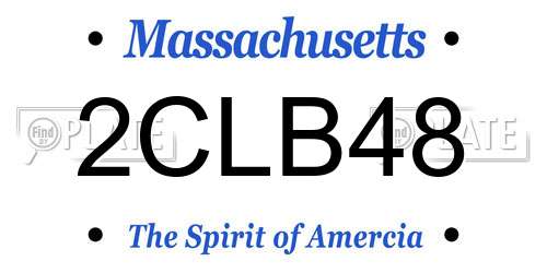 2CLB48 Massachusetts License Plate