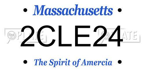 2CLE24 Massachusetts License Plate