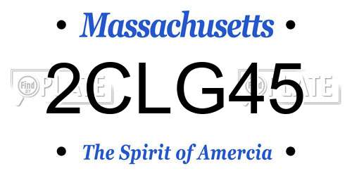2CLG45 Massachusetts License Plate