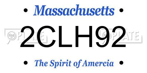 2CLH92 Massachusetts License Plate
