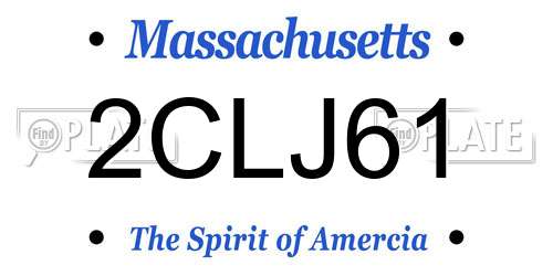 2CLJ61 Massachusetts License Plate