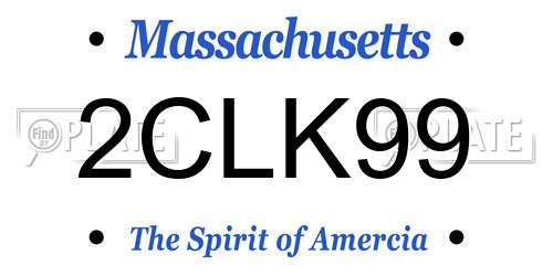 2CLK99 Massachusetts License Plate