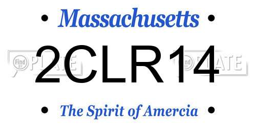 2CLR14 Massachusetts License Plate