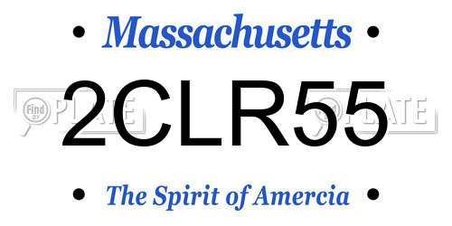 2CLR55 Massachusetts License Plate