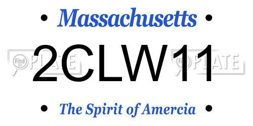 2CLW11 Massachusetts License Plate