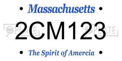 2CM123 Massachusetts License Plate