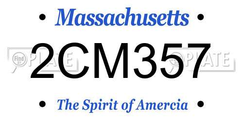 2CM357 Massachusetts License Plate