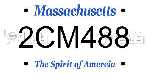 2CM488 Massachusetts License Plate