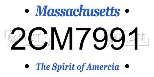 2CM7991 Massachusetts License Plate
