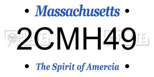 2CMH49 Massachusetts License Plate