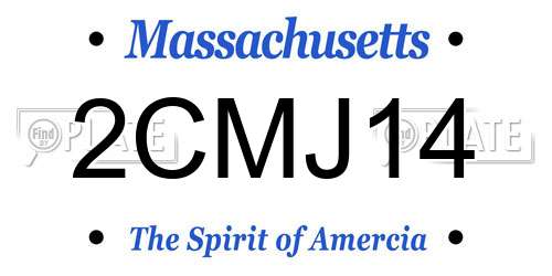 2CMJ14 Massachusetts License Plate
