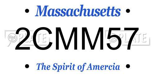 2CMM57 Massachusetts License Plate