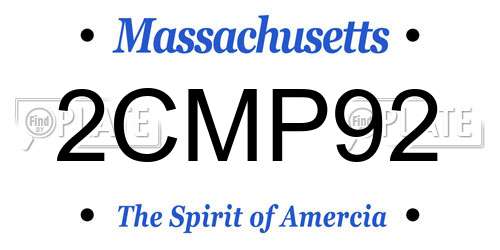 2CMP92 Massachusetts License Plate