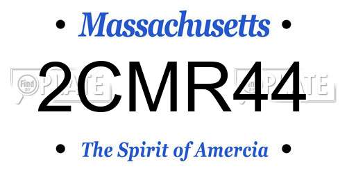 2CMR44 Massachusetts License Plate