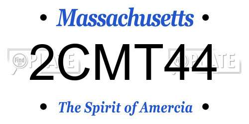 2CMT44 Massachusetts License Plate