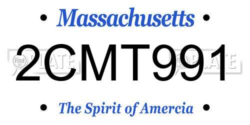 2CMT991 Massachusetts License Plate