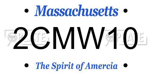 2CMW10 Massachusetts License Plate