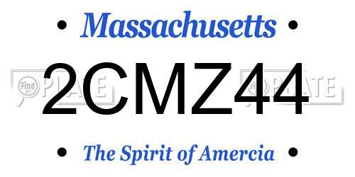 2CMZ44 Massachusetts License Plate
